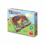 Dino Holzklötze Haustiere 12 Stück