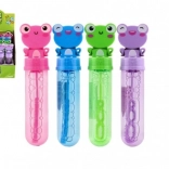 Seifenblasen Frosch 13 cm – 4 Farben, Kinder-Seifenblasen mit niedlichem Deckel