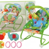 Baby-Schaukelwippe und Sessel 2-in-1 mit Geräuschen und Vibrationen – grün