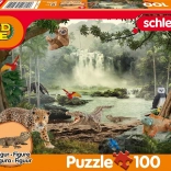 Puzzle SCHLEICH im Regenwald 100 Teile mit Figur