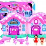 Zauberhaftes klappbares Puppenhaus mit Möbeln