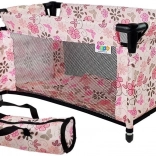 Puppenbett Alice rosa mit Blumen