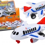 Passagierflugzeug Lichter Geräusche Antrieb Weiß