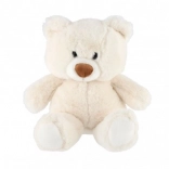 Sitzender Plüsch-Teddybär 35 cm weiß