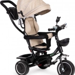 ECOTOYS Dreirad mit Dach und Schiebestange beige