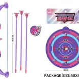 Kinderbogen mit Pfeilen und Zielscheibe, violett, 57 cm