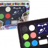 Kinderschmink-Set mit Schablonen, 6 Farben