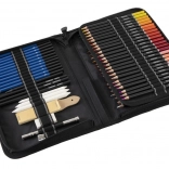 Skizzen-Set mit Bleistiften und Buntstiften im Etui