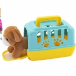 Plüschhund im tragbaren Box