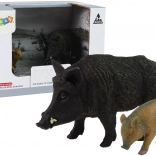 Set aus zwei Wildschweinfiguren und Frischling - Waldtiere