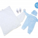 Llorens Outfit für Puppe New Born 43–44 cm, 3-teiliges Set mit Kissen und Schmusetuch