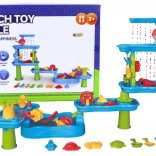 Großer interaktiver Wasserpark-Tisch Sandformen und Mühlen