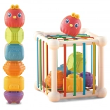 WOOPIE BABY elastischer sensorischer Würfel und Sortierer für Kinder mit Tiermotiven + Rassel, 7 Teile