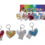 Schlüsselanhänger in Herzform mit bunten Steinchen