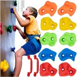 Kinder-Klettergriffe 10 Stk. + 2 Haltegriffe mit Schrauben TRIZAND