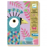 DJECO Sand- und Glitzerbilder: Glänzende Vögel