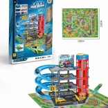 Mehrstöckiges Parkhaus mit Aufzug, Straßen-Spielmatte und Zubehör
