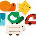 Djeco Holzsteckpuzzle DuoBasic, 12 Teile