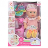 Puppenbaby mit Pipi-Funktion, Geräuschen und Zubehör