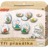 Steine ​​mit Geschichte Die drei Schweinchen