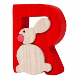 Holzbuchstabe R mit Häschen – FAUNA