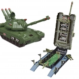 Garagentank mit 4 Autos, Licht- und Soundeffekten, 44 cm