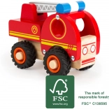 Holz-Feuerwehrauto mit Leiter