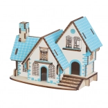 Holz-3D-Puzzle – Blaues Haus