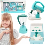Woopie Kinder-Set Haushaltsgeräte 3-in-1 – Kaffeemaschine, Mixer und Blender mit Licht und Sound