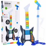 Bunte E-Gitarre für Kinder 3+ Mikrofon mit Stativ + Sounds Lichter
