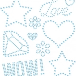 Aufbügelbare Strass-Aufkleber WOW