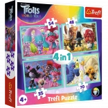 Puzzle TREFL Trolls 2: Welt-Tournee 4-in-1 (35, 48, 54, 70 Teile)