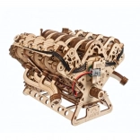 Ugears 3D Holz‑Mechanikpuzzle V8‑Motor