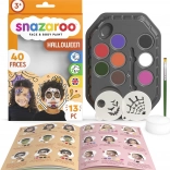 Snazaroo Set mit 8 Farben für Gesicht und Körper mit Halloween-Schablonen