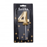 Partykerze Gold Zahl 4