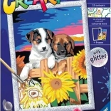 Malen nach Zahlen CreArt Sonnenuntergang Pfoten-Perfektion