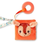 Lilliputiens Mini-Buch mit raschelnden Seiten und Beißring Rehkitz Stella, 6M+