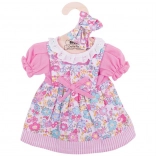 Rosa geblümtes Kleid für Puppe 38 cm mit Haarband BIGJIGS TOYS