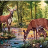 Diamantmalerei Hirsch am Bach 30 × 40 cm