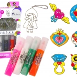 Vitrage-Anhänger zum Ausmalen – Set 6 Stk. mit schnell trocknenden Farben