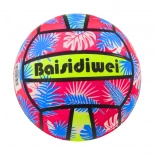 Gummiball mit Blättermotiv rosa-blau 24 cm