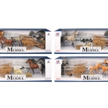 Tierset mit Figur, Schubkarre und Pferden