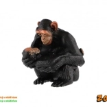 Figur einer Schimpansin mit Jungtier – realistisches Kunststoffmodell 5 cm