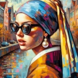 Cherry Pazzi Puzzle Mädchen mit dem Perlenohrgehänge 1000 Teile