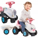 Trettraktor Falk Rainbow Weiß mit Anhänger für Kinder ab 1 Jahr