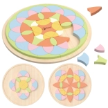 Pastellfarbene Mandala Montessori Mosaik Blumen