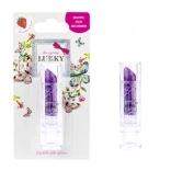 Kinderlippenstift Lukky mit Glitzer, Erdbeer-Geschmack, Farbton Violett