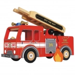 Holz-Feuerwehrauto LE TOY VAN mit drehbarer Leiter