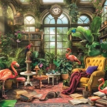 Puzzle Bibliothek in der Vitrine 1000 Teile