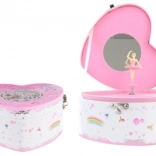 Musik-Schmuckkästchen mit Ballerina – Herz, rosa